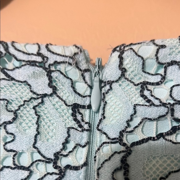 Elegant Lace Overlay Dress Turquoise Mint - Picture 7 of 16